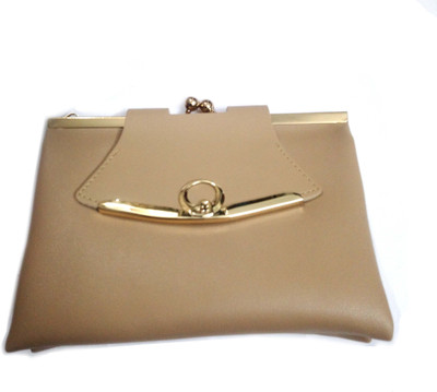 

OBEROI Women Evening/Party, Formal, Casual Beige Leatherette Sling Bag
