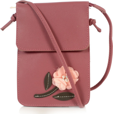 

b4bags Women Casual Pink Leatherette Sling Bag