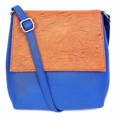 

FRIENDS & COMPANY Women Casual, Evening/Party Blue Leatherette Sling Bag