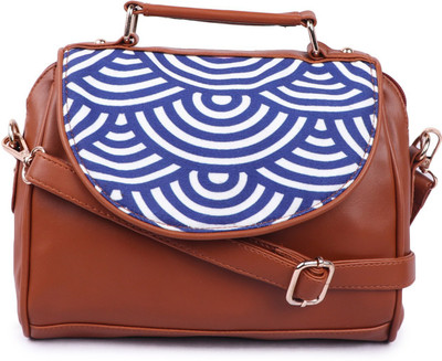 

Suprino Women Casual Tan, Blue Synthetic Leather Sling Bag, Blue;tan