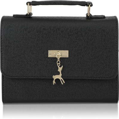 

Fiona Trends Women Evening/Party Black PU Sling Bag