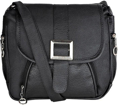 

FRIENDS & COMPANY Women Casual, Formal Black Leatherette Sling Bag