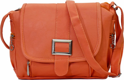 

VIVARS Women Formal Orange PU Sling Bag