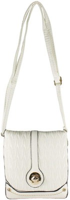 

High Valley Fashion Women Casual White Genuine Leather Sling Bag