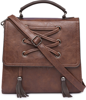 

Satchel Bags Women Casual Brown PU Sling Bag