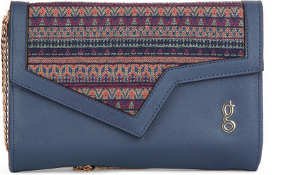

Global Desi Women Casual, Evening/Party Blue Synthetic Leather Sling Bag