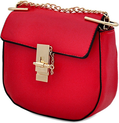 

OranGey Fashion Girls Casual Red PU Sling Bag