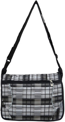 

High Valley Fashion Women Casual Black, White Genuine Leather Sling Bag