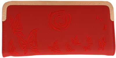 

Awis Women Evening/Party Red Cotton Clutch