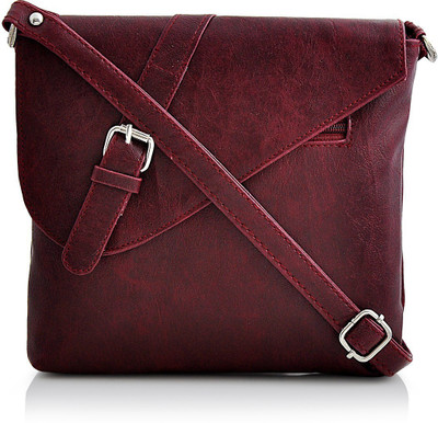 

Utsukushii Women Casual Maroon PU Sling Bag