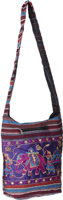 

GiftingTree Women Casual Purple Cotton Shoulder Bag