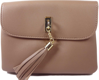 

SB Women Casual, Formal Beige Synthetic Leather Sling Bag
