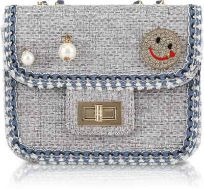 Fiona Trends Women Evening/Party Blue PU Sling Bag