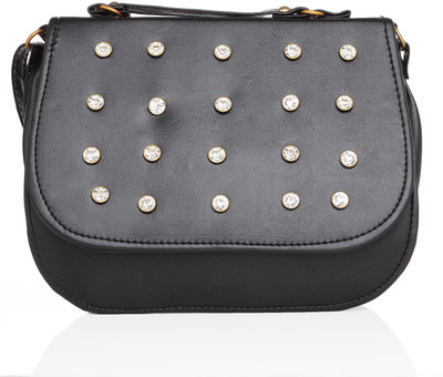 

Lady Queen Women Casual Black PU Sling Bag
