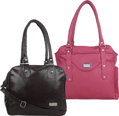 

Element Cart Women Evening/Party Pink, Black PU Sling Bag, Black;pink