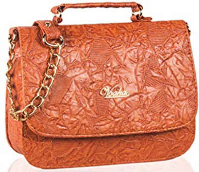 

VOAKA Women Casual, Evening/Party Tan PU Sling Bag