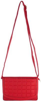 

High Valley Fashion Women Casual Red Genuine Leather Sling Bag