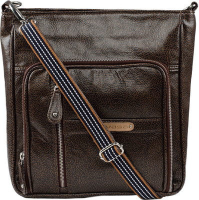 

VASA Women Casual Brown PU Messenger Bag
