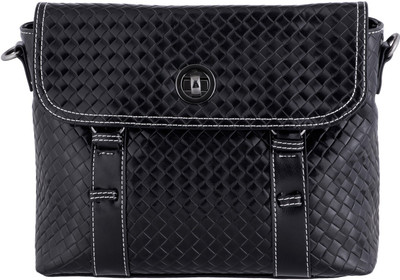 Soft kiss Women Evening/Party, Casual Black Genuine Leather Sling Bag