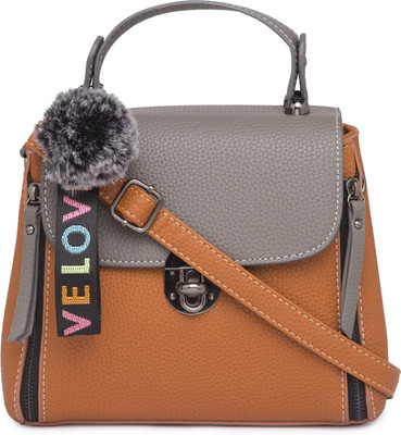 

Satchel Bags Women Casual Tan PU Sling Bag