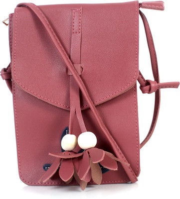 

b4bags Women Casual, Evening/Party Pink Leatherette Sling Bag