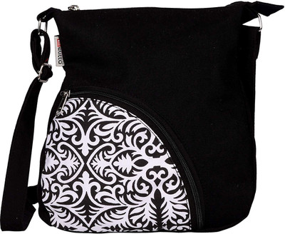 

Elitto Women Casual Black Canvas Sling Bag