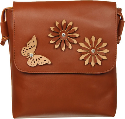 

Adine Women Casual Brown Leatherette Sling Bag