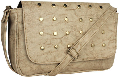 

FRIENDS & COMPANY Women Evening/Party, Casual Beige Leatherette Sling Bag