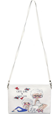 

ERA INNOVATIVE GIFTING Women Casual White PU Sling Bag