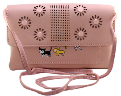 

Skoll Women Casual Pink Synthetic Leather Sling Bag