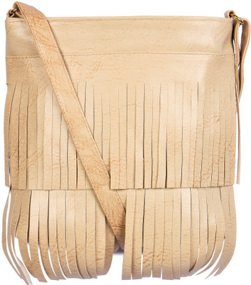 

FRIENDS & COMPANY Women Casual, Evening/Party Beige Leatherette Sling Bag