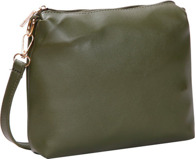 

Bagkok Women Casual Green PU Sling Bag