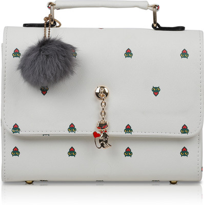 

Fiona Trends Women Evening/Party White PU Sling Bag