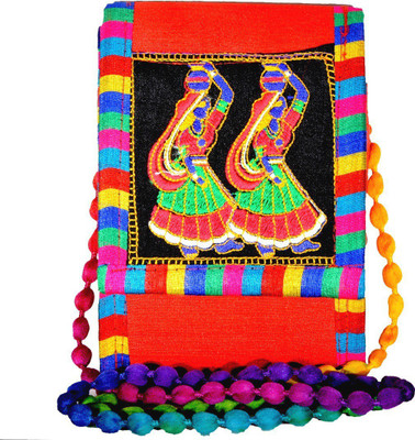 

KRISHNA HANDLOOM Women Casual Red Cotton Sling Bag
