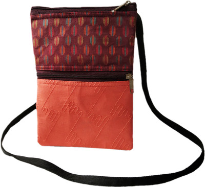

auk Women Casual Maroon, Red Cotton, Silk Sling Bag