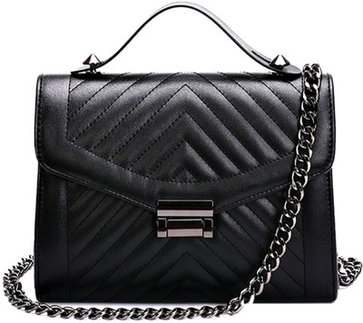 

Di Grazia Women Casual Black PU Hand-held Bag