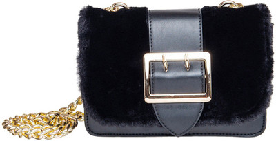 

peaubella Women Evening/Party Black Synthetic Leather Sling Bag