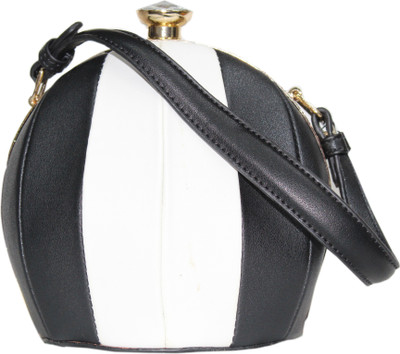 

Soucko Women Evening/Party Black, White PU Sling Bag