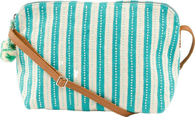 

VASA Women Casual, Evening/Party Green, Beige Cotton Sling Bag, Beige;green