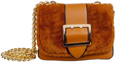 

peaubella Women Evening/Party Orange Synthetic Leather Sling Bag