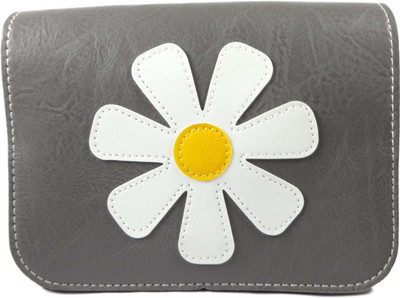 

SB Women Casual Grey, White Synthetic Leather Sling Bag