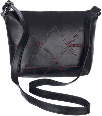 

Leather Land Women Casual Black Leatherette Sling Bag