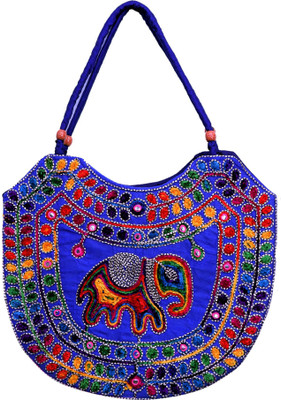 Interlane Women Casual Blue Cotton Shoulder Bag