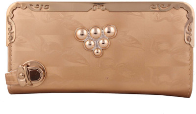 

Awis Women Evening/Party, Casual Beige, Gold Cotton Clutch