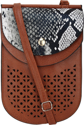 

BumBart Collection Women Evening/Party Tan PU Sling Bag