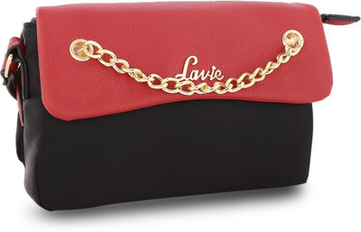 

Lavie Women Evening/Party Red, Black Polyester Sling Bag, Black;red