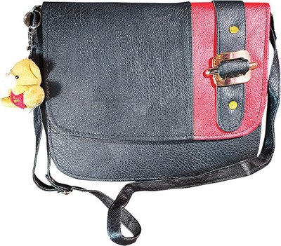 

Taskeeno Women Evening/Party, Casual, Formal Black, Red Leatherette Sling Bag