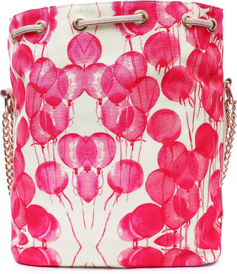 

Suprino Women Casual Pink, White Canvas Sling Bag