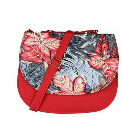 

BLITHESOME Women Casual Red PU, Synthetic Fabric Sling Bag