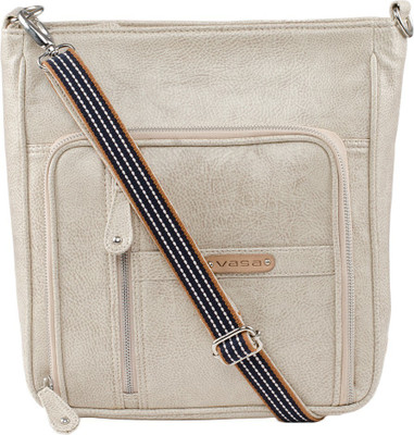 

VASA Women Casual Beige PU Messenger Bag